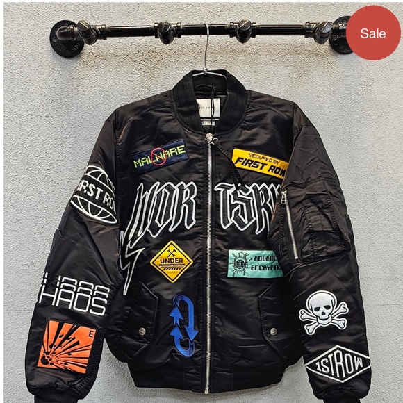 First Row MA-1 Caution Multi Patches Jacket PTP 23-25 - Picture 1 of 3